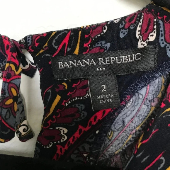 Banana Republic Navy Blue Paisley Dress - Picture 2 of 4